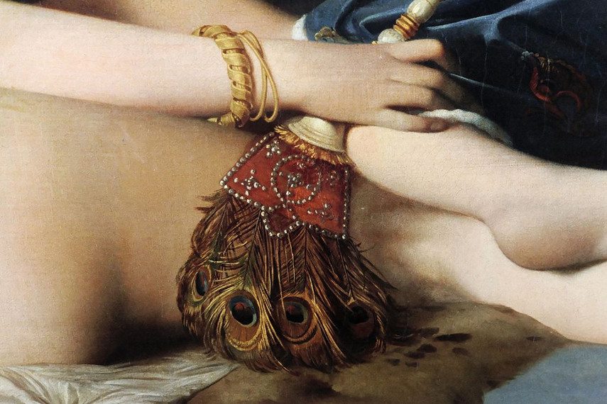 Detail from La Grande Odalisque. Jean-Auguste-Dominque Ingres, 1814.