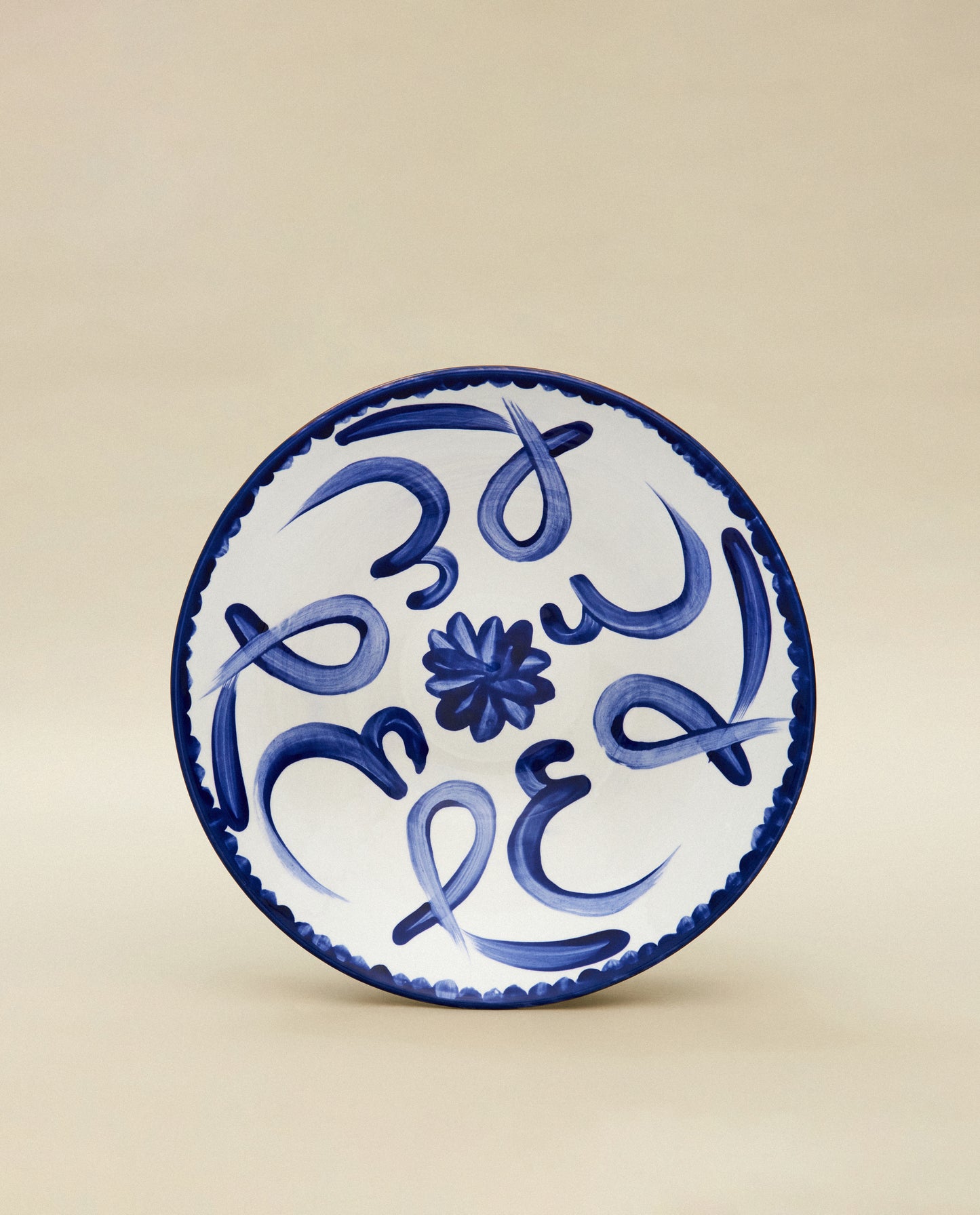 The Calligraphy Serving Bowl, Blue