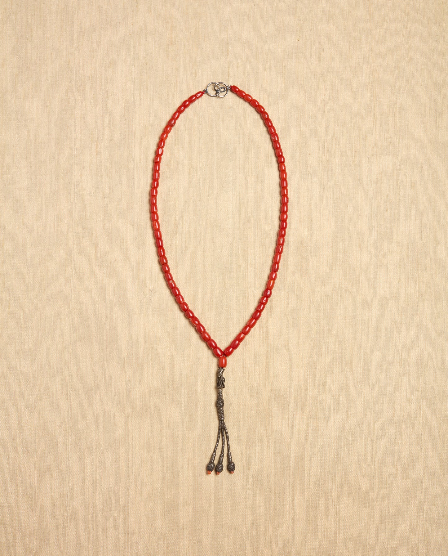The Ancora Necklace in Mediterranean Coral