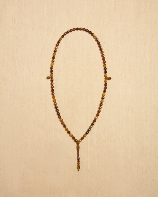 The Ancora Necklace in Mixed Brown Resin