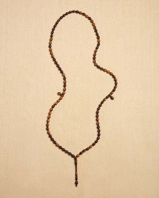 The Ancora Necklace in Mixed Brown Palm Wood