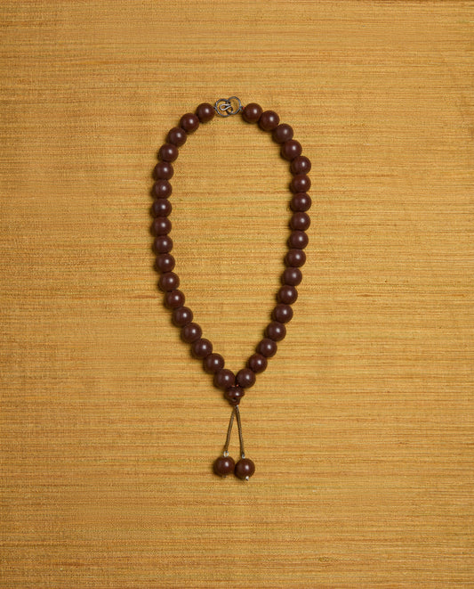 The Ancora Necklace in Narcin Bone with Bead Tassels