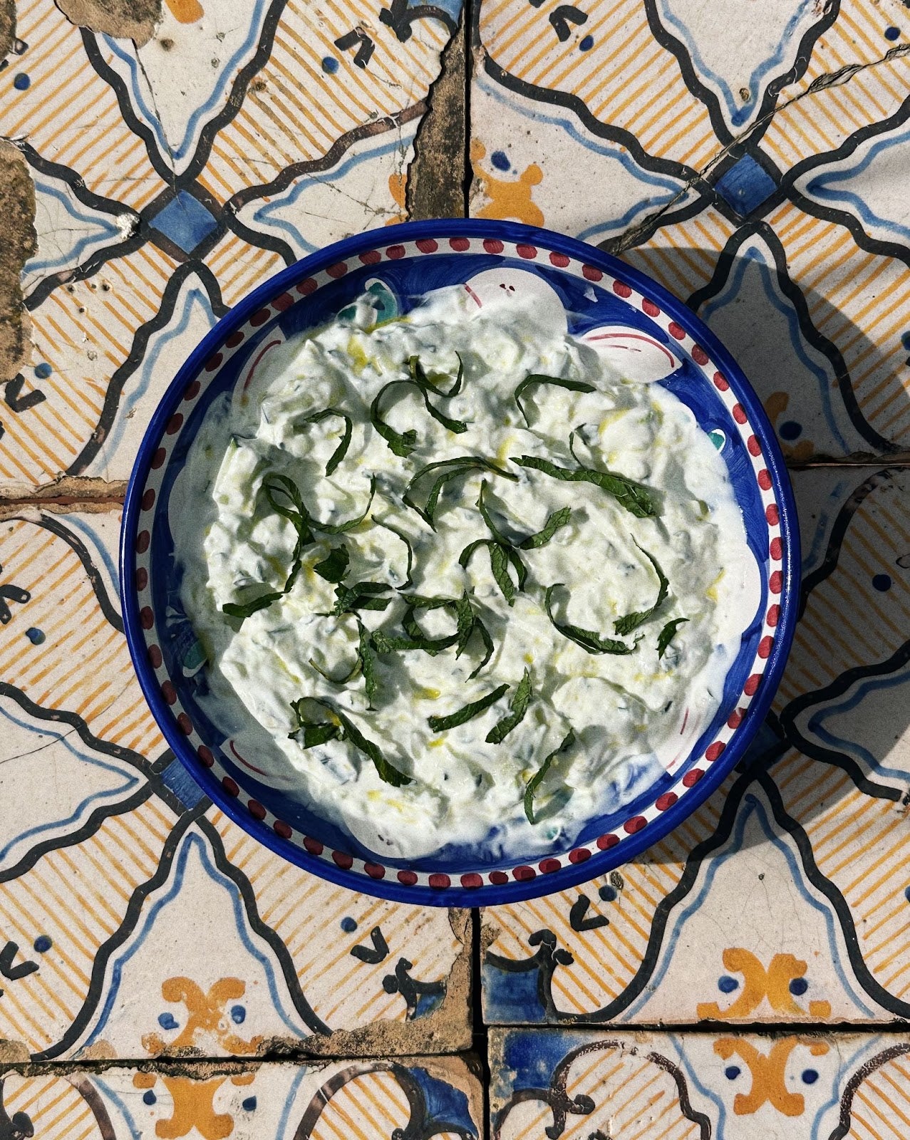 Turkish cacik with mint.
