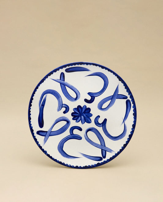 The Calligraphy Platter, Blue