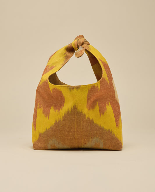 Silk Ikat Pochette, Mediterranean Ochre
