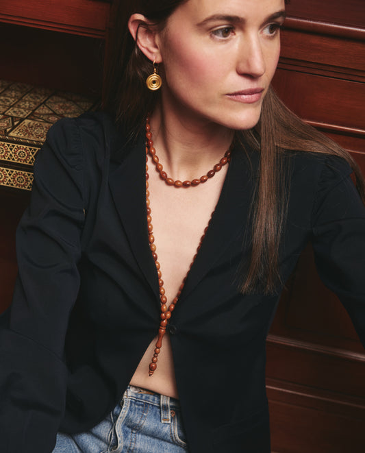 The Ancora Necklace in Palm Wood