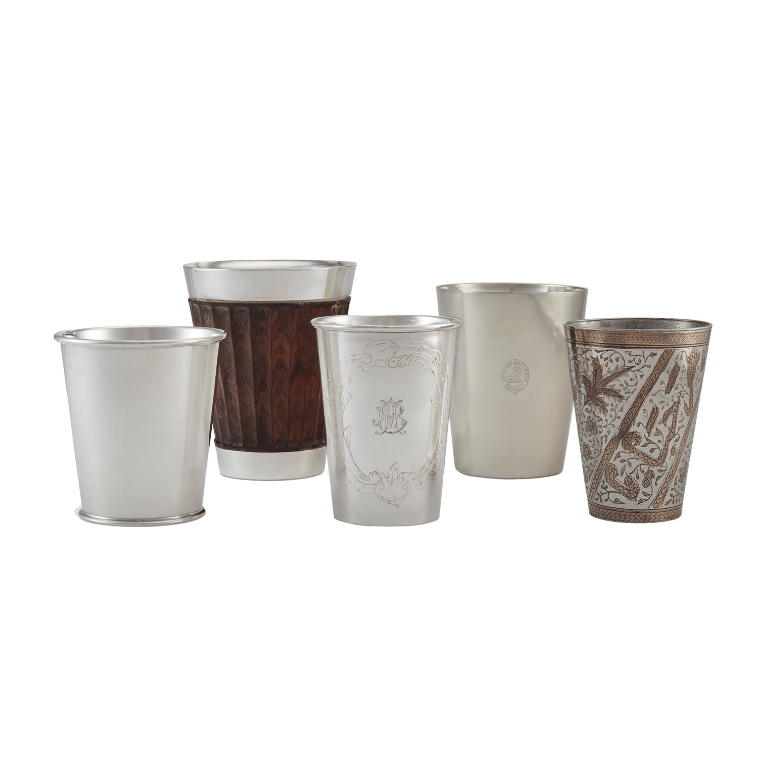 A Suite of 5 Silver Beakers, 19th & 20th Century, Christie's New York Online Auction, Lot 1239.