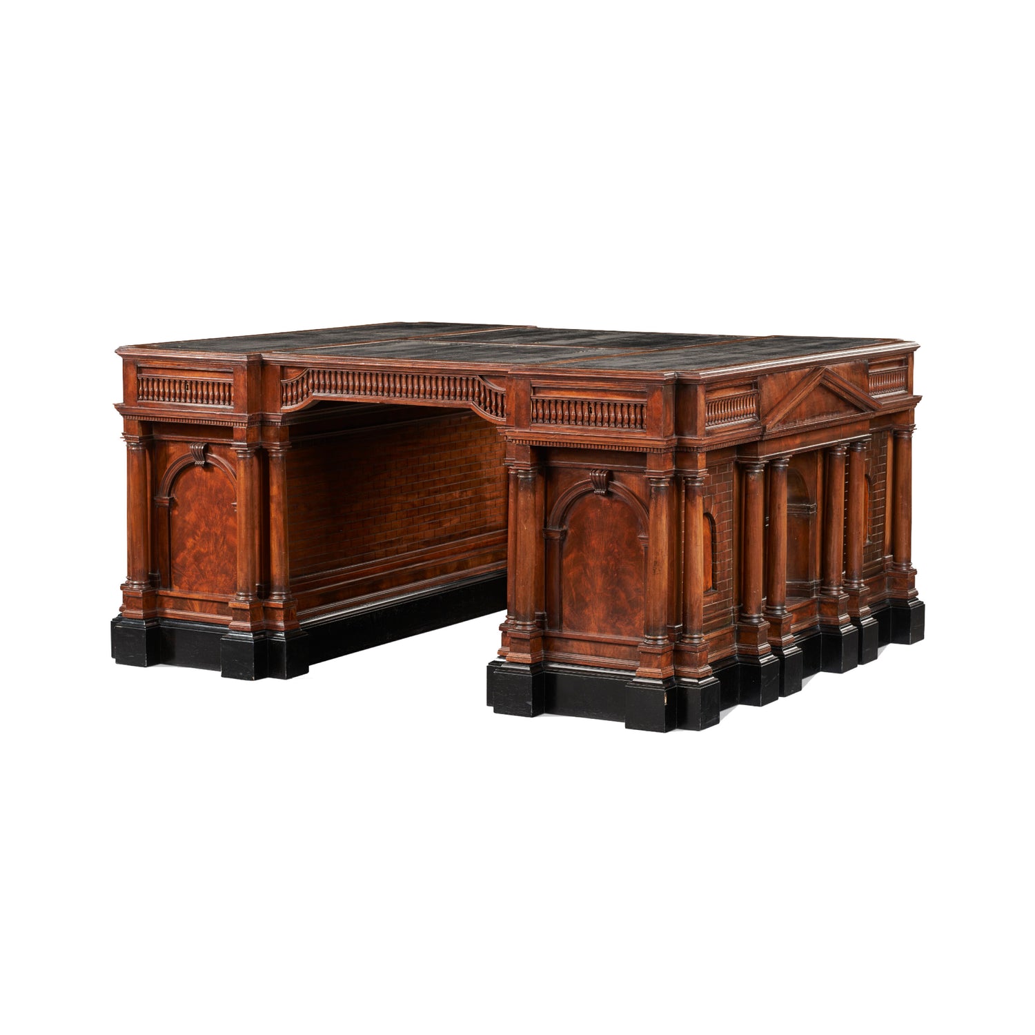 English Mahogany Partner's Desk, 19th Century, Christie's New York Live Auction, Lot 1112. 