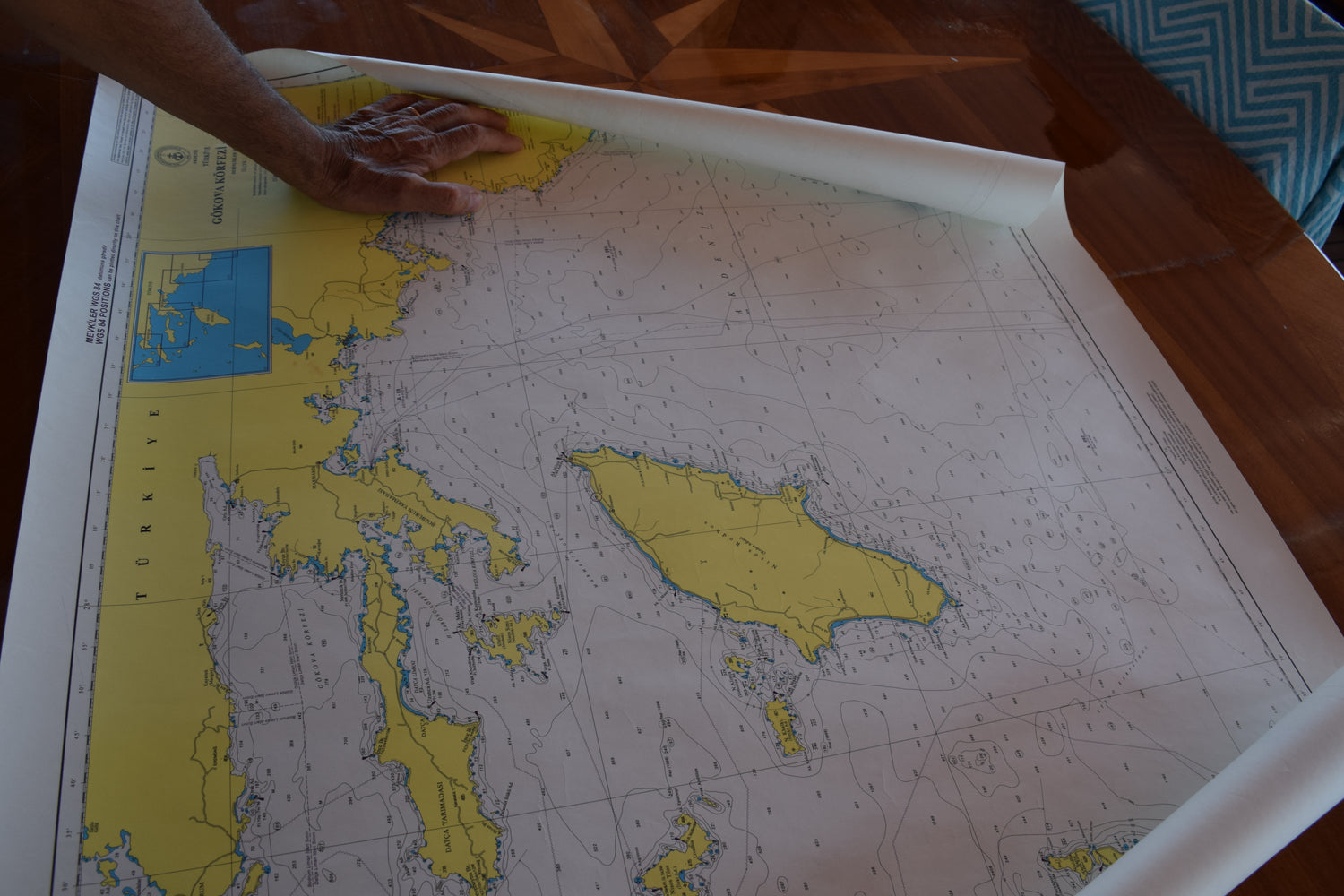 Planning our route with Captain Ali. 