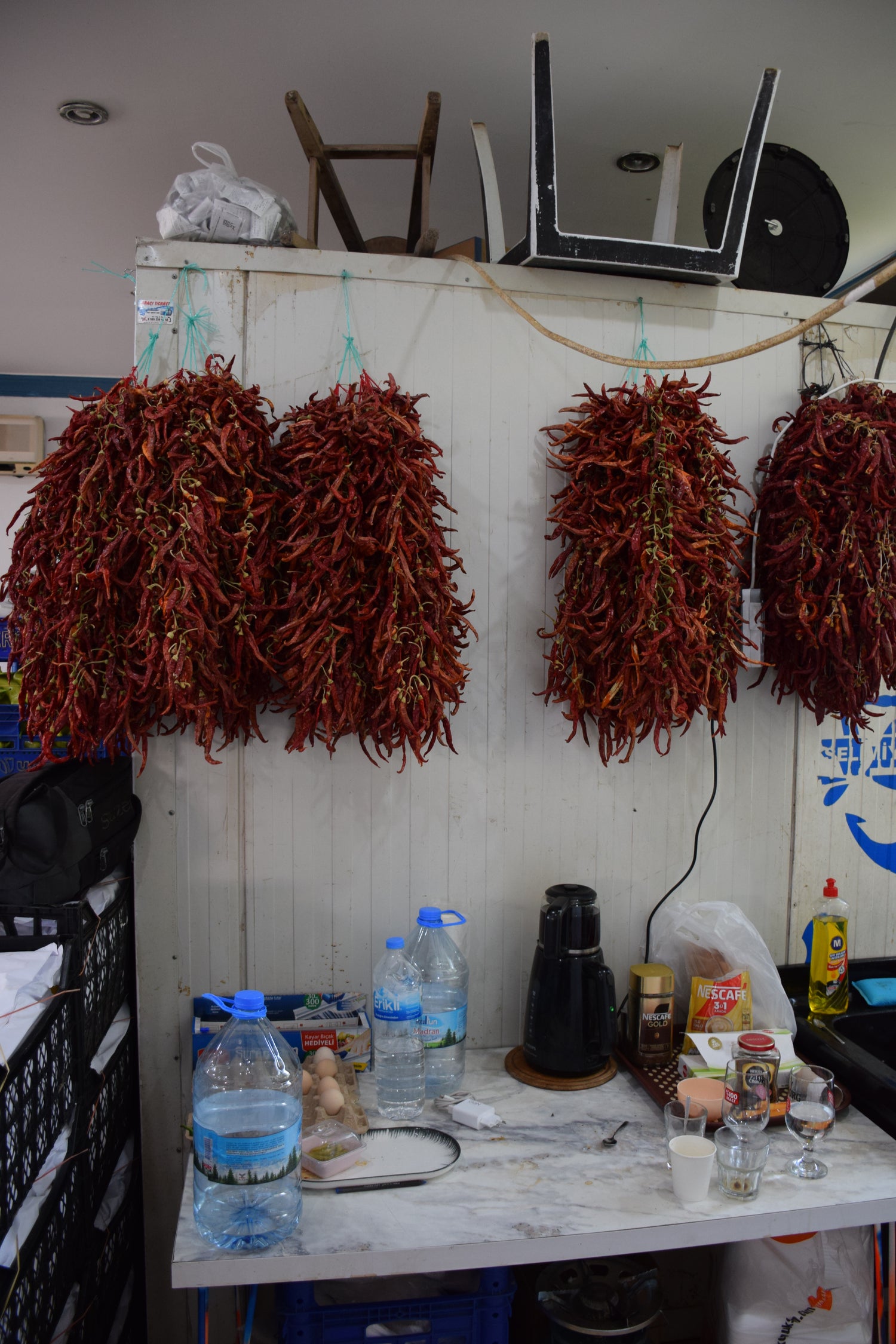 Dried Peppers in Selimiye.